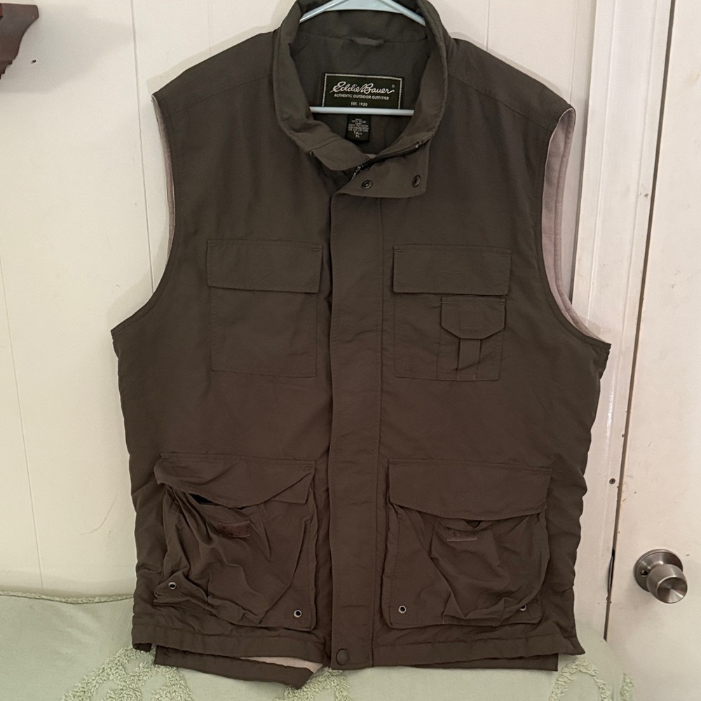 Eddie Bauer Olive Utility Field Vest